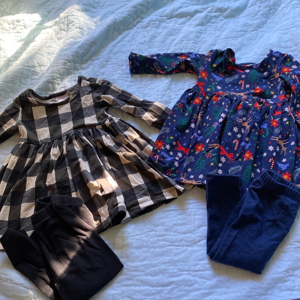 Hanna Andersson Holiday Dresses with matching leggings